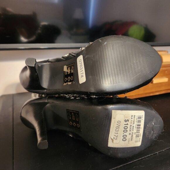 Studded peep toe boots heeled boots - Picture 4 of 5